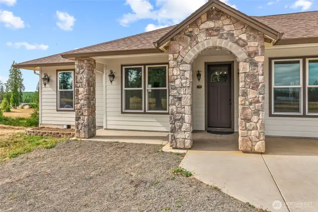Arched brick entry