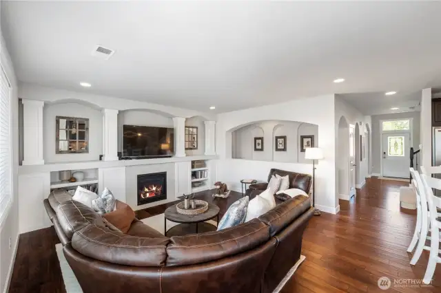 Gas Fireplace with built-ins