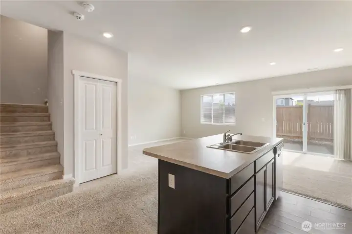 Dining space to the right.