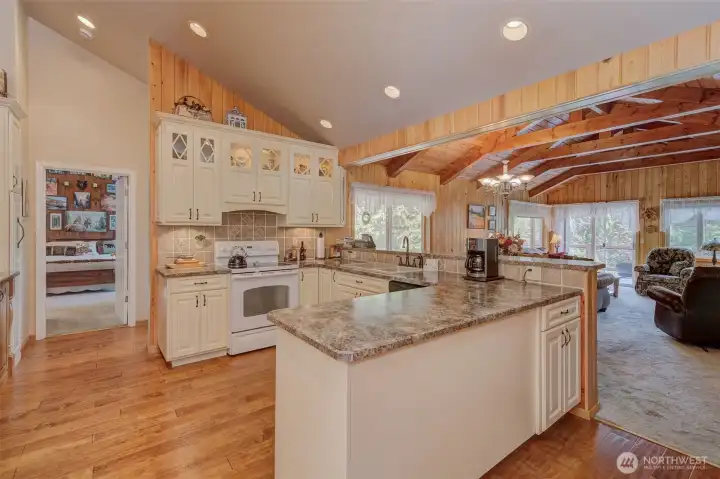 Past the entry foyer with coat closet, the home opens up into this open concept main area!