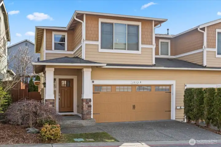 Covered entry with two car garage