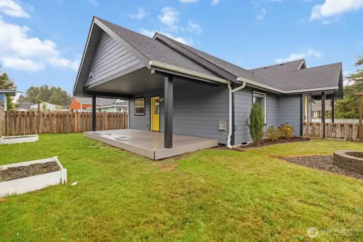 Large covered deck on the South side gets all the afternoon sunshine.