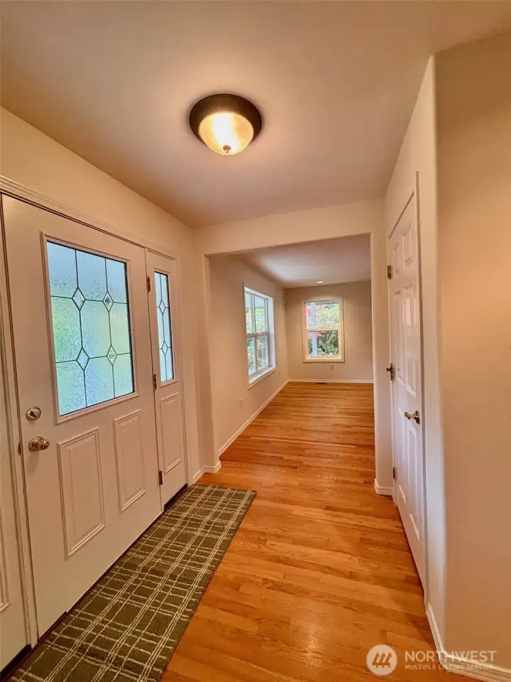 Entry and entrance to living room.