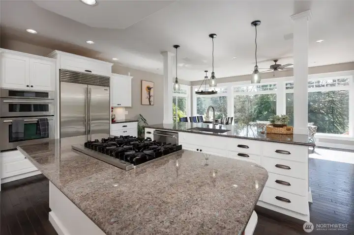 Entertaining is a breeze in this spacious kitchen.