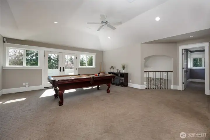 Bonus room features a private deck & wet bar.