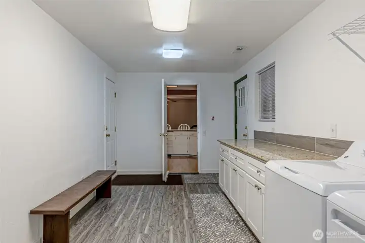 2 car Garage door to the left, Back door to the right