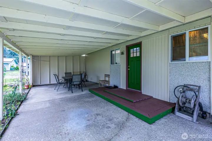 Check out the size of this covered back porch!