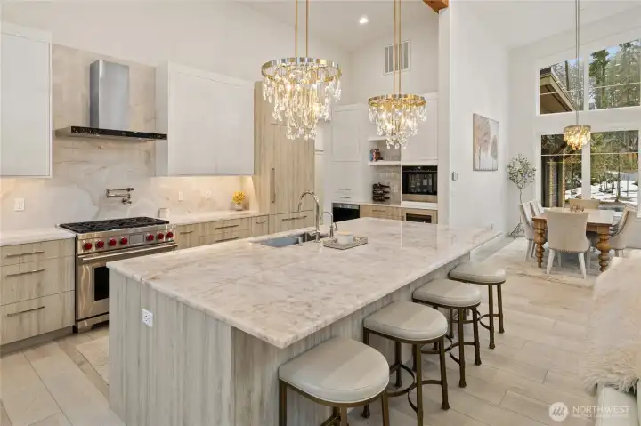 Custom wood grained cabinetry and wood acrylic finish provides abundant storage.