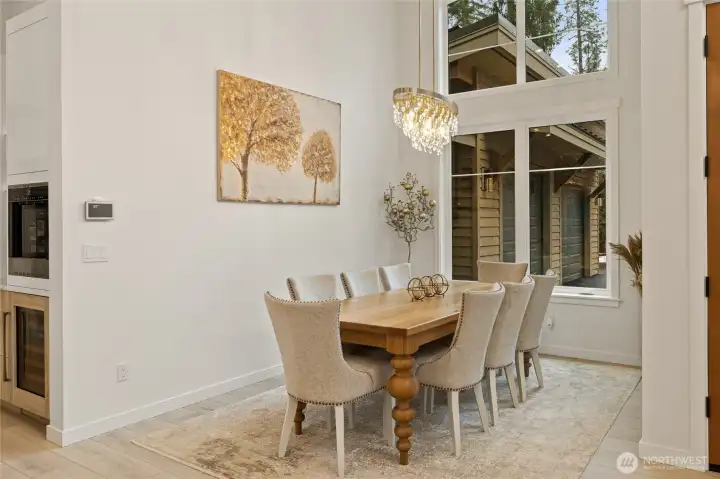 The dining room is just off the entrance, kitchen and great room.