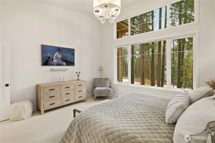 Primary bedroom with another Samsung Frame TV for all your enjoyment.