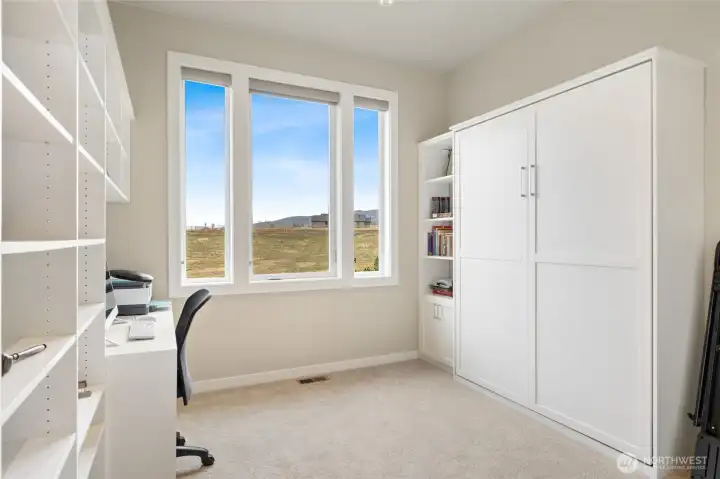 Bedroom/office with California Closet Murphy Bed