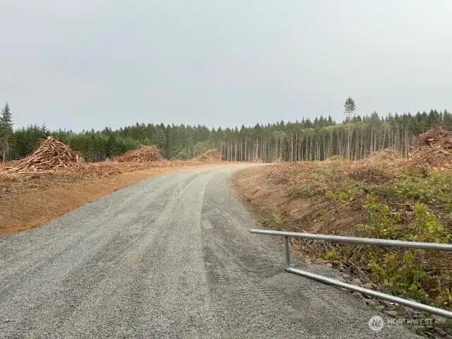 Newly constructed  road with power and fiber