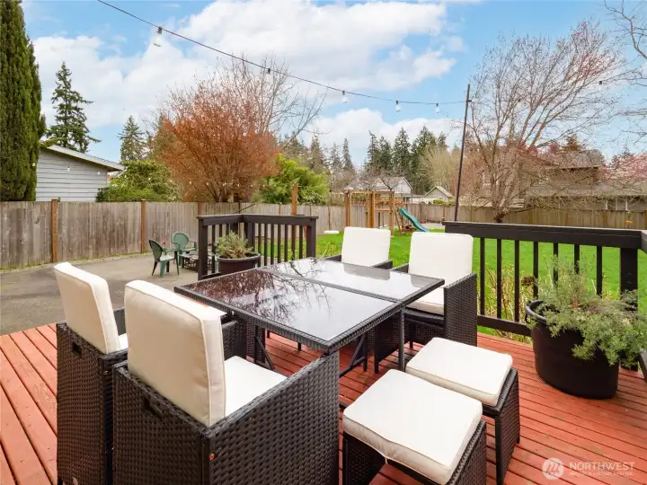 A fun place for dinner on the deck.