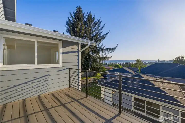 Balcony with views of Puget Sound