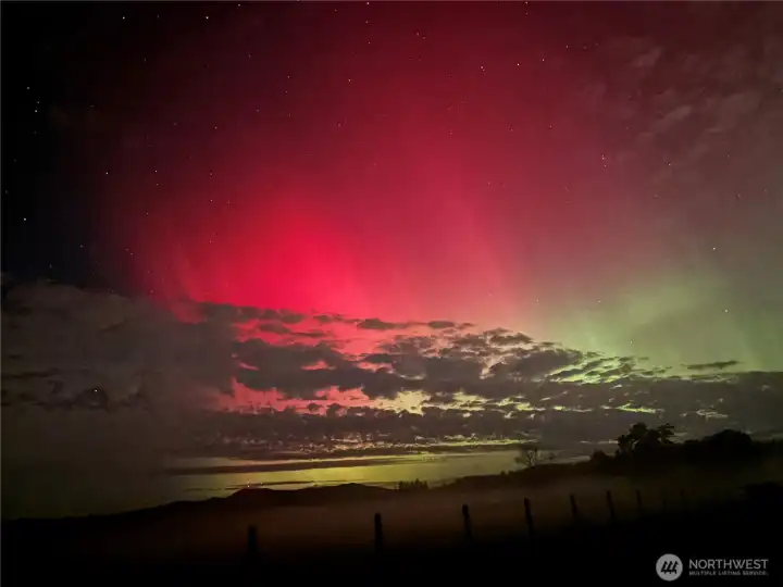 Northern Lights over Black Lake — a special glimpse of the peaceful Evergreen Shores lifestyle.