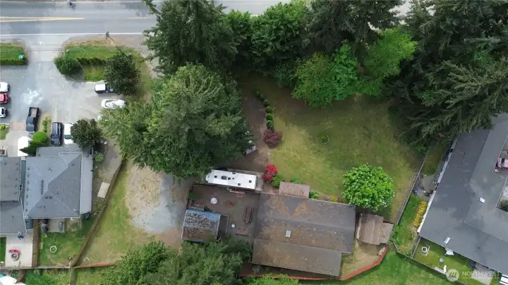 The structure sits near back property line.