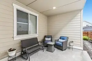 An awesome covered patio off the dining room