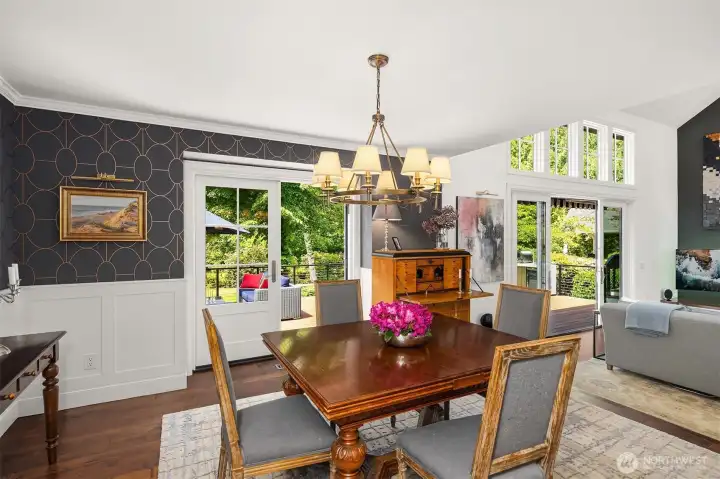 Formal Dining Room with slider to deck