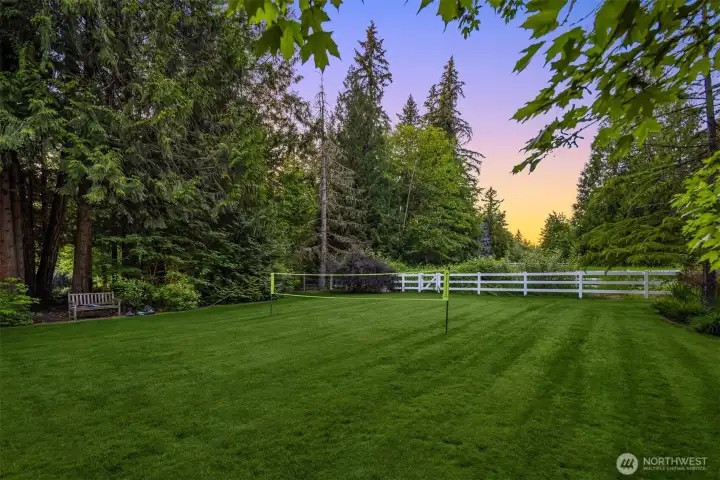 Lots of options with it's sprawling lawns and grounds