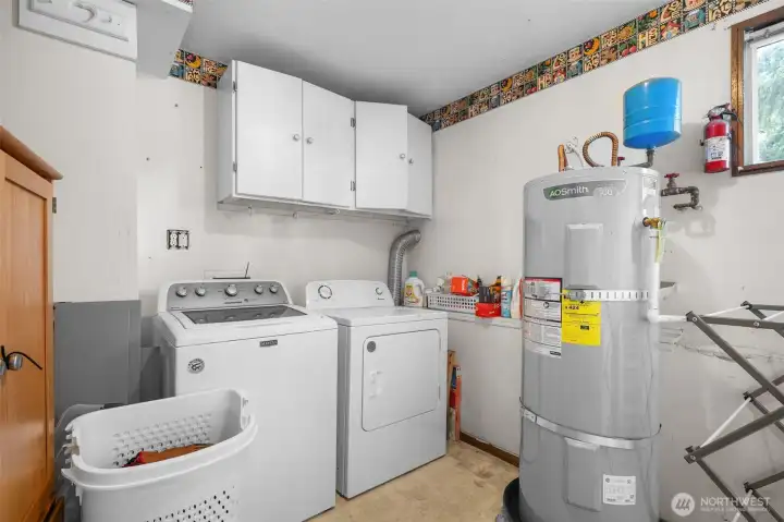 Lower-level laundry room.