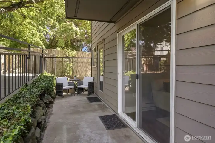 Private patio to enjoy your morning coffee