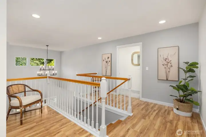 The upper level landing space. The upper level landing space.