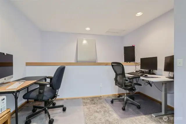 Companion office spaces fit perfect in this multi use space.