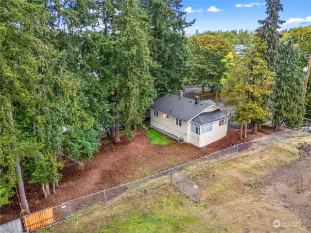 Aerial view of the property.