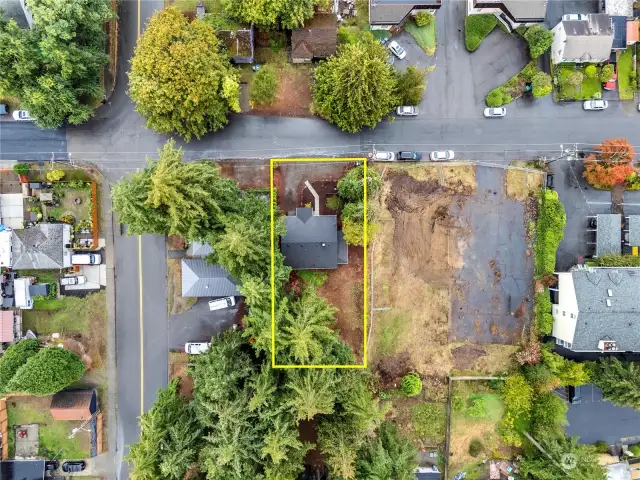 Overhead outline of the property.