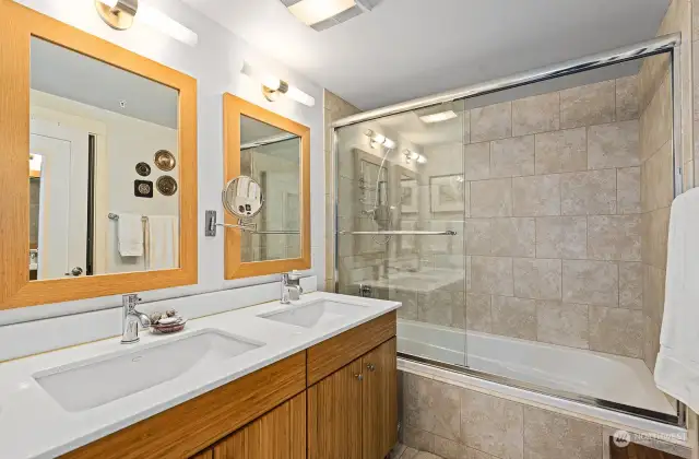 Beautiful, Tiled Full Bath off the Primary Bedroom. Bath includes a Japanese Toto Bidet Toilet