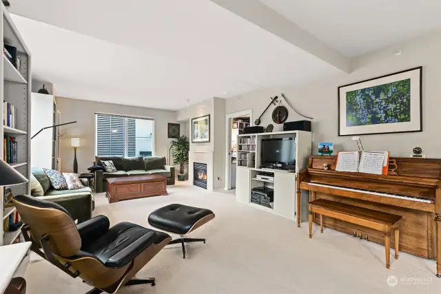 Enjoy this over-sized Living Room with ample room for a large Furniture Collection.