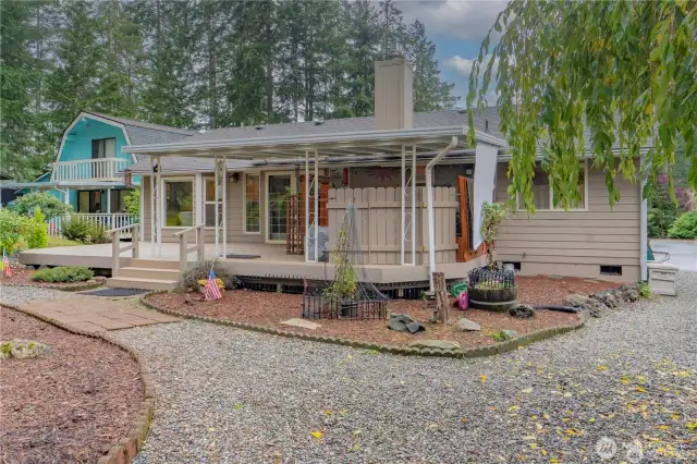 Back deck and yard