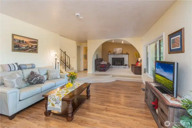 Living Room & Bonus Room w/Fireplace Main Level