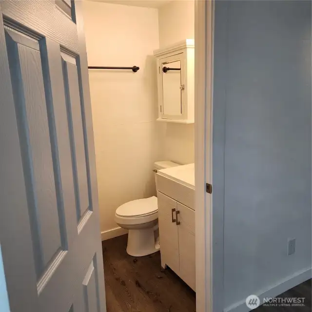 Primary bath on main floor with shower