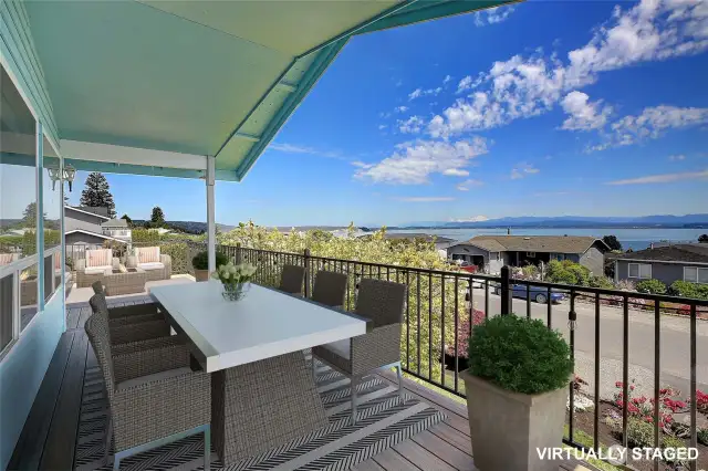 Enjoy your meals w/ a breathtaking view on this partially covered deck. Virtually Staged.