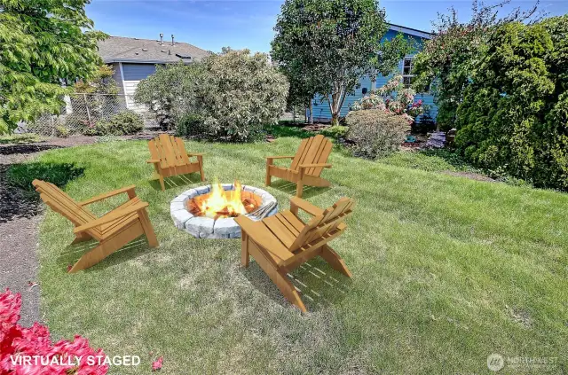Room for a backyard fire-pit. Virtually staged.