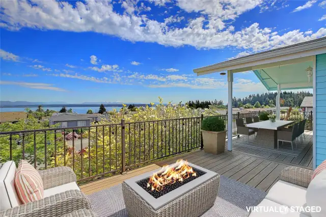 Sit by a fire & enjoy the ocean breeze. Virtually Staged.
