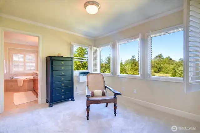 Siting area in master suite. Great for reading or nursery room. Window air conditioner is here.