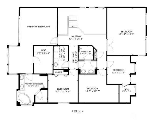 Upper floor floor plan.