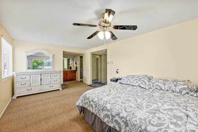 Spacious Primary Bedroom w/ Ceiling Fan