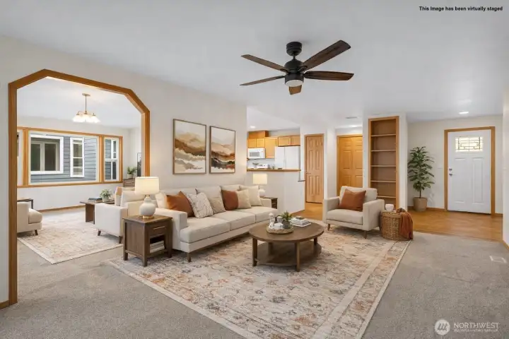 Virtually staged living room