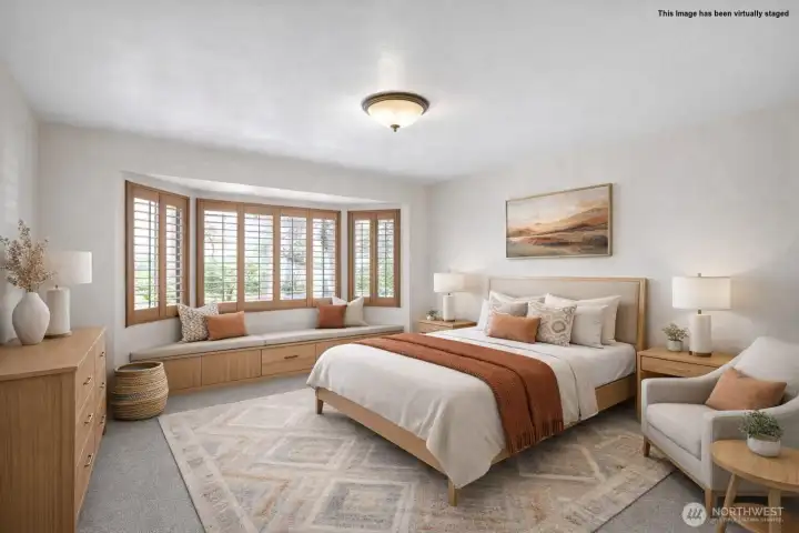 Virtually staged bedroom