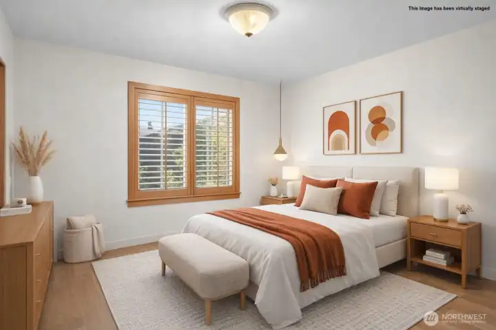 Virtually staged 2nd bedroom