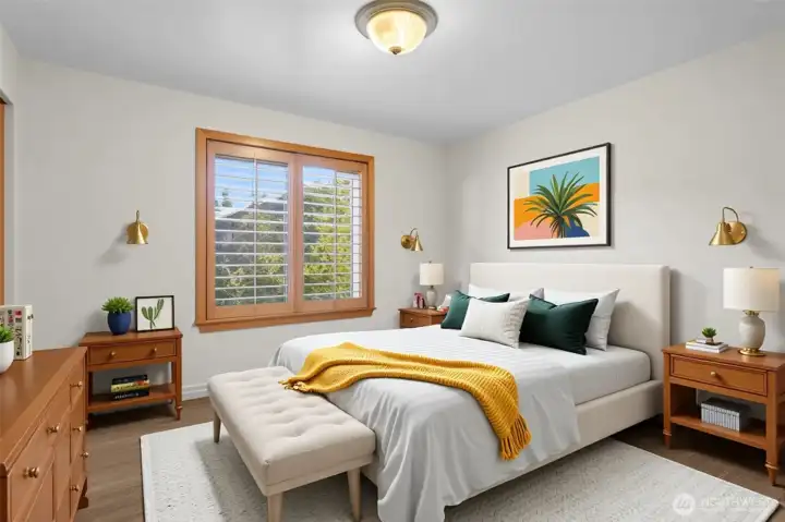 Virtually staged 2nd bedroom