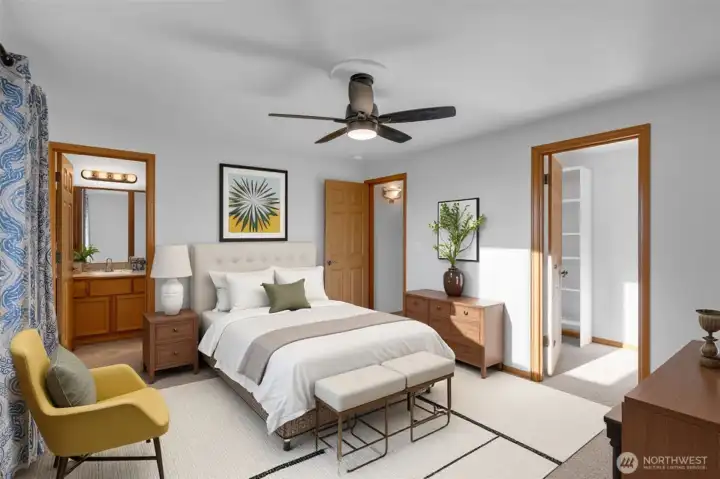 Virtually staged Primary bedroom