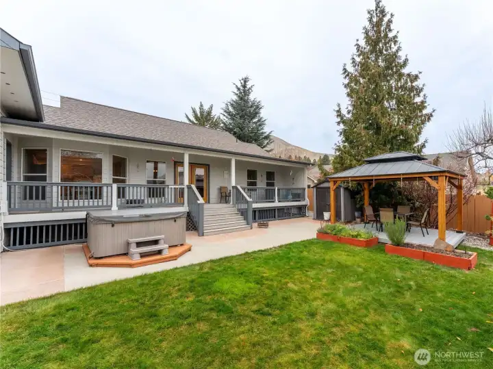 Hot tub and gazebo