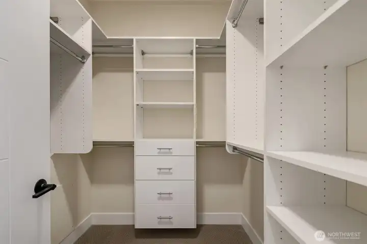 One of two primary closets