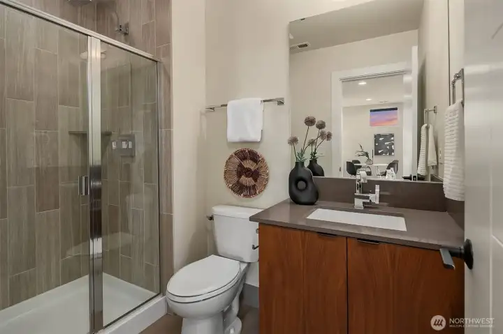 Guest bathroom on lower level