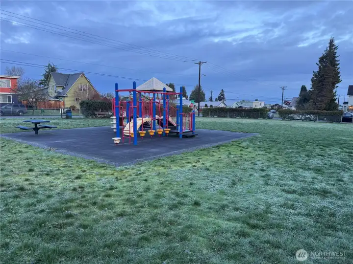 House in next to a park.