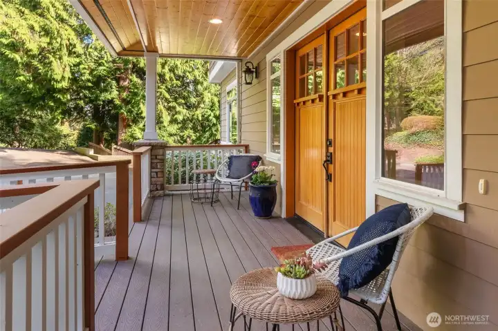 Covered Porch with ample room for seating and relaxing